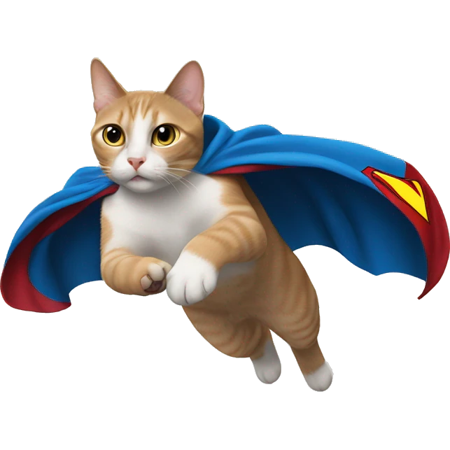 Cat flying like Superman  emoji