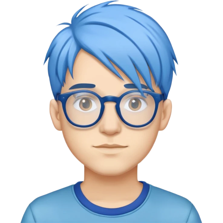 Michou, French YouTuber with blue hair and glasses emoji