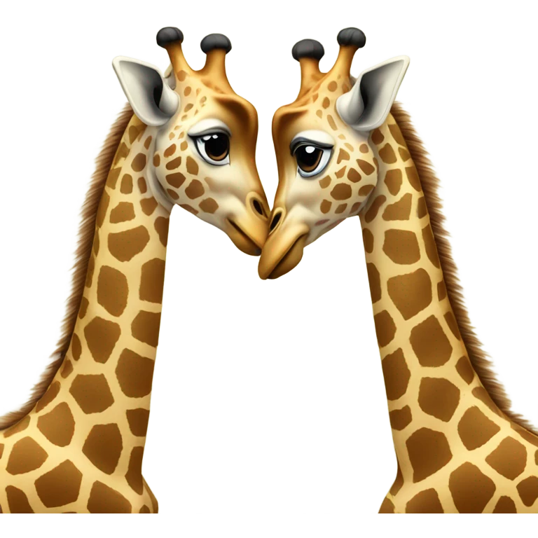 2 giraffes making a heart emoji