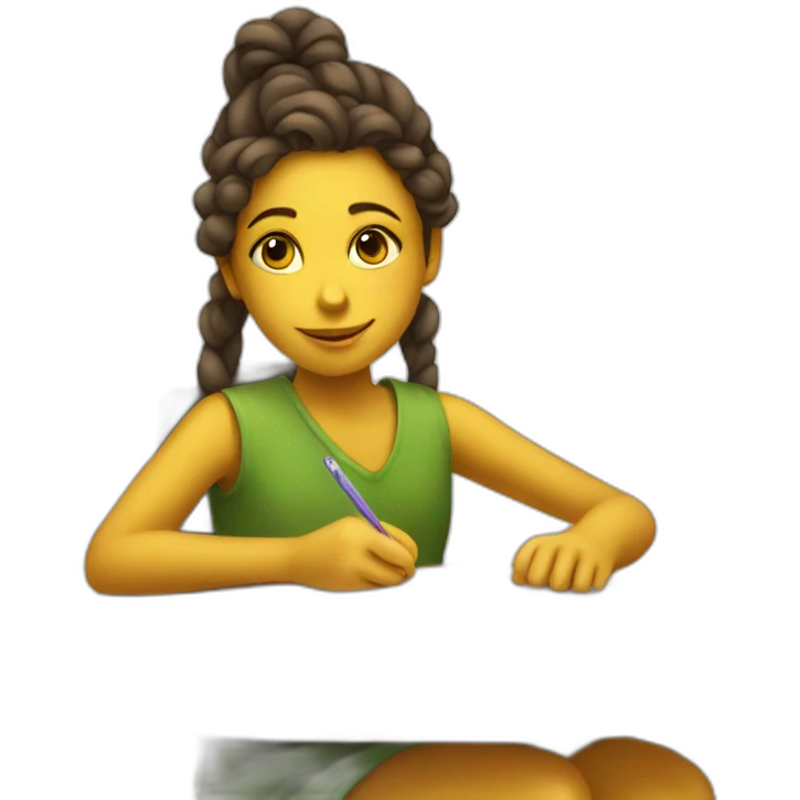 girl-chameleon-writing emoji