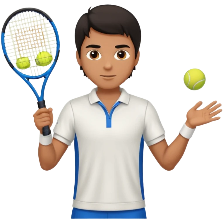 Male tennis dark hair emoji
