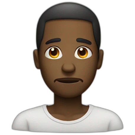Black man with a sad face emoji