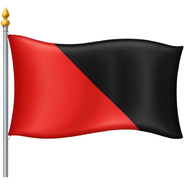 Creat an flag win red and black colour only colour not designs half in red and another half in black  emoji