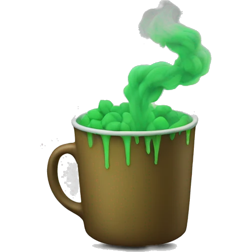 cup full of green smoke buds emoji