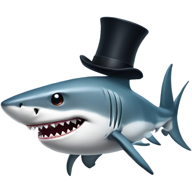 shark with tophat emoji