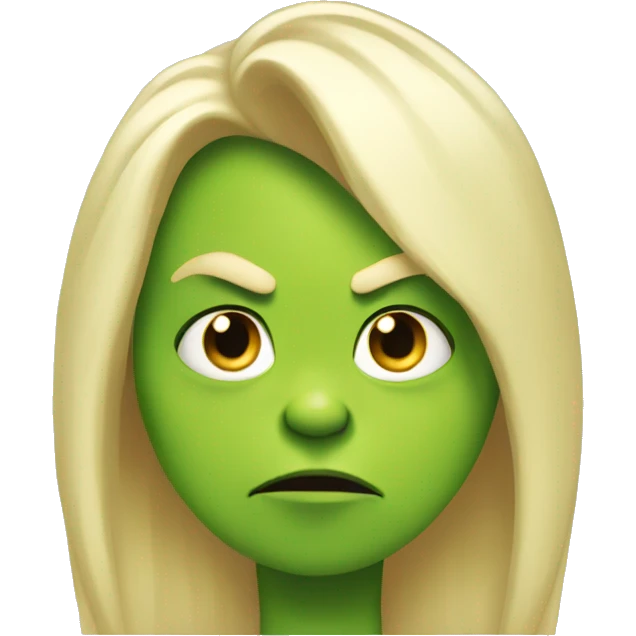 Grinch with blonde hair emoji