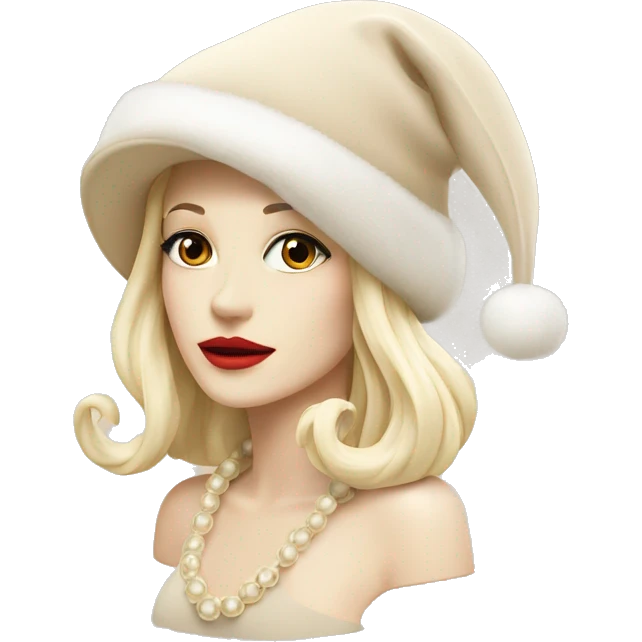 Chanel logo Santa hat beige emoji