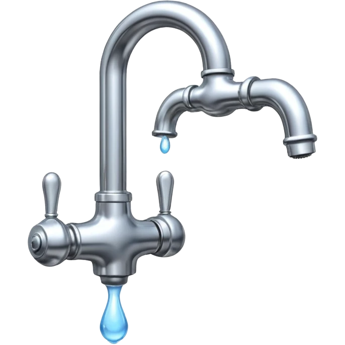 
water pouring from an old tap, 1980 emoji