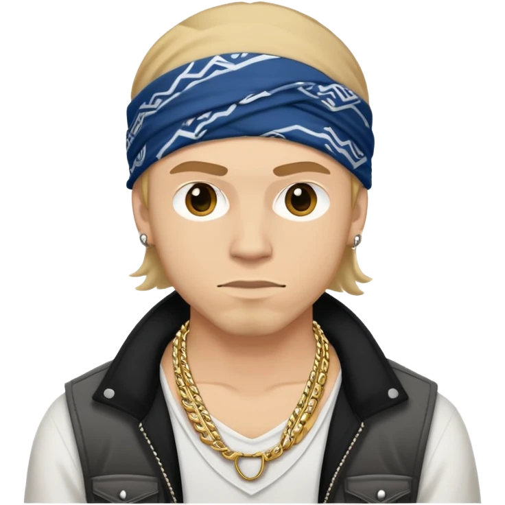White guy dressed gangsta with bandana  emoji