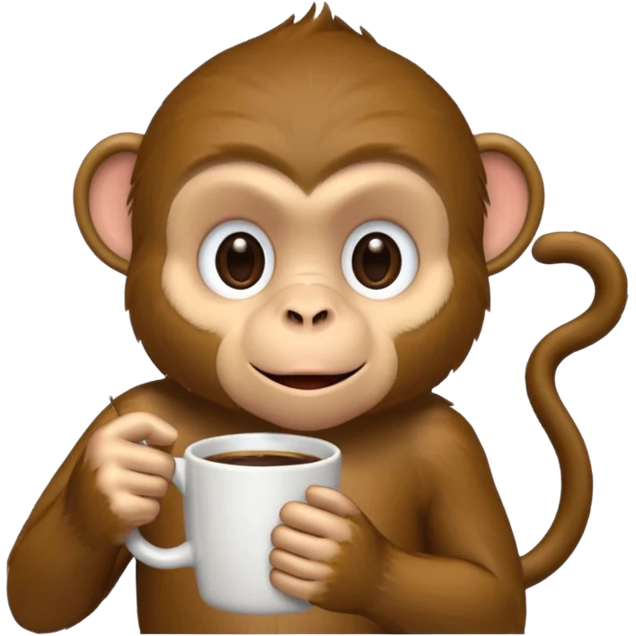 sideway monkey sipping coffee  emoji