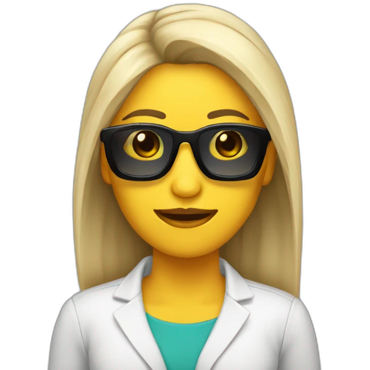 Mujer pelo largo hombre con gafas y patillas emoji