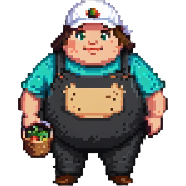 fat chipotle worker pixel art emoji