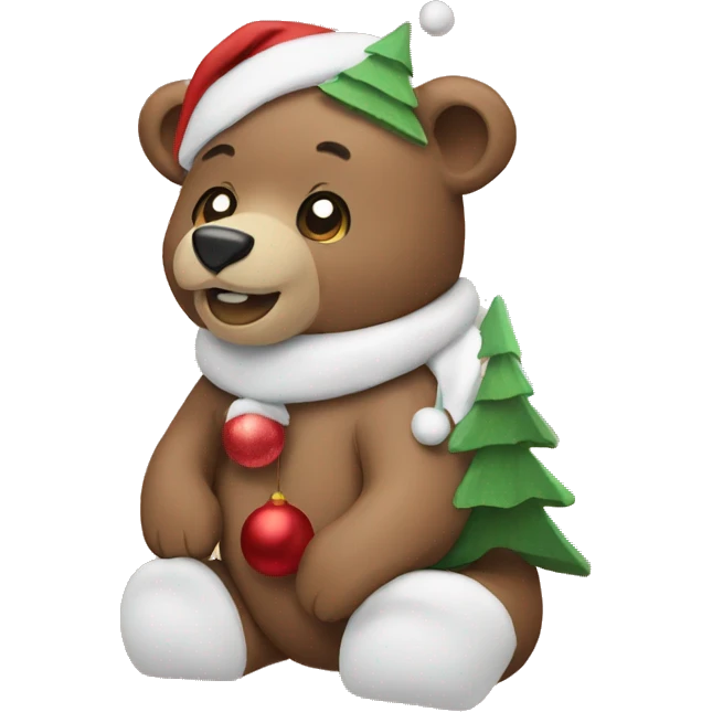 Christmas bear emoji