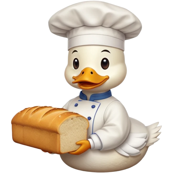 duck serving a loaf of gluten bread emoji