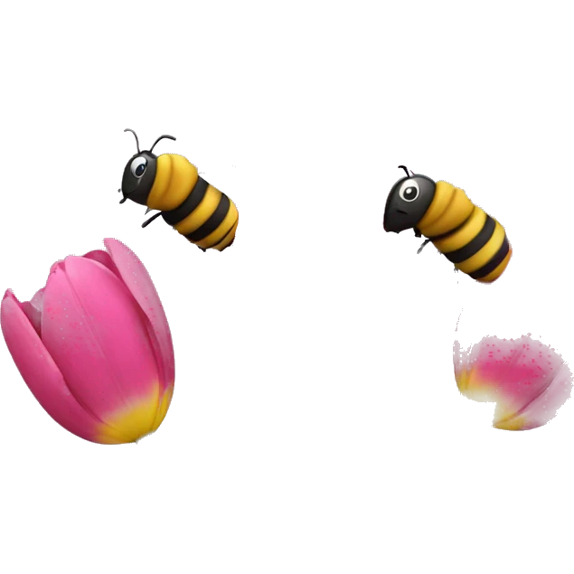 Tulips with bees emoji
