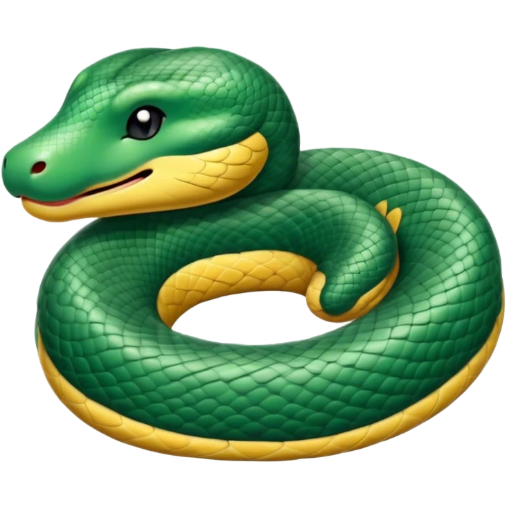 Meme-Worthy cute Sleeping Anaconda Portrait Emoji, Body coiled in a relaxed, peaceful slumber with a contented expression and softly closed eyes, showcasing intricately patterned scales and a serene demeanor, Simplified yet hilariously adorable features, highly detailed, glowing with a soft, drowsy jungle light, high shine, relaxed and utterly lovable, stylized with an air of playful laziness, bright and heartwarming, soft glowing outline, capturing the essence of a sleeping serpent that feels destined to become the next viral sensation of adorable rest! emoji