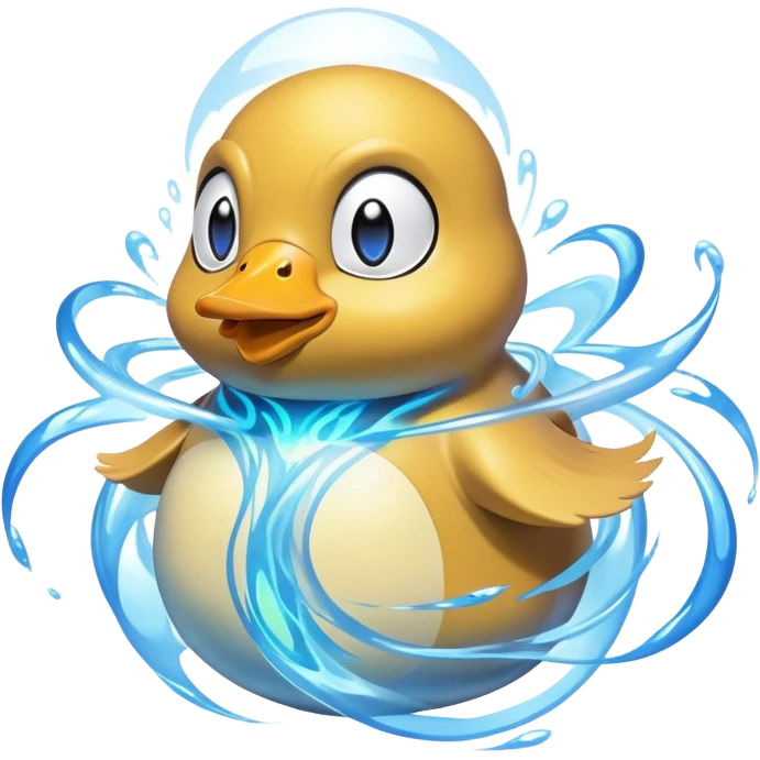 Psyduck surrounded by psychic energy glowing eyes emoji