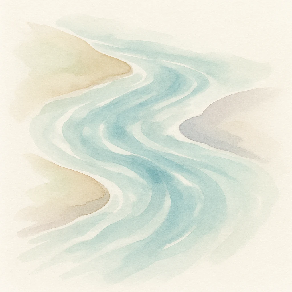 flowing water, painterly and textured, evoking a sense of movement emoji