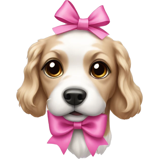 Dogs, with a pink bow  emoji