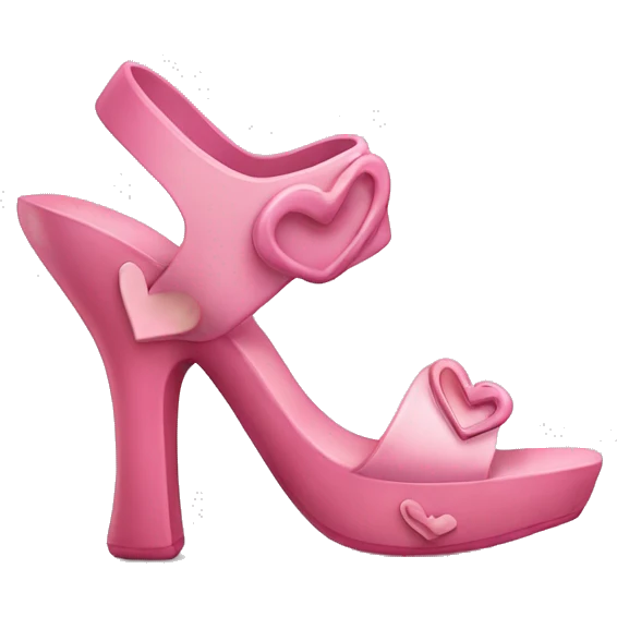Pink sandals Heels with hearts in the heel emoji