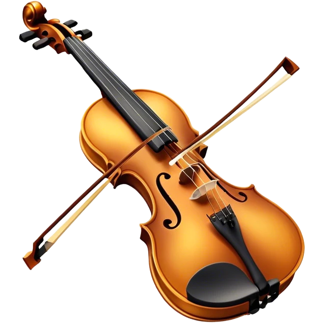 Cinematic Realistic Violin, rich polished wood with delicate curves, taut strings reflecting warm golden light, fine dust particles catching the glow, intricate f-holes adding elegance, glowing with an air of timeless beauty and musical soul. emoji