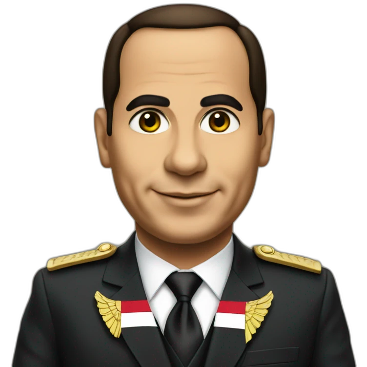Egyptian President Al Sisi in a suit with egyptian flag emoji