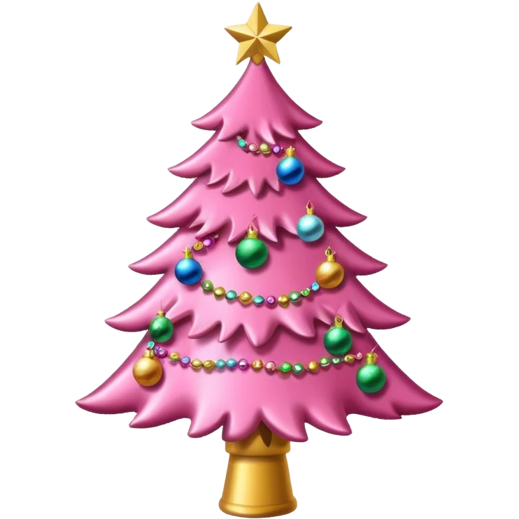 pink christmas tree emoji