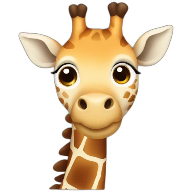 A cute laying down giraffe emoji