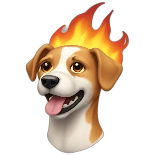 burning dog emoji