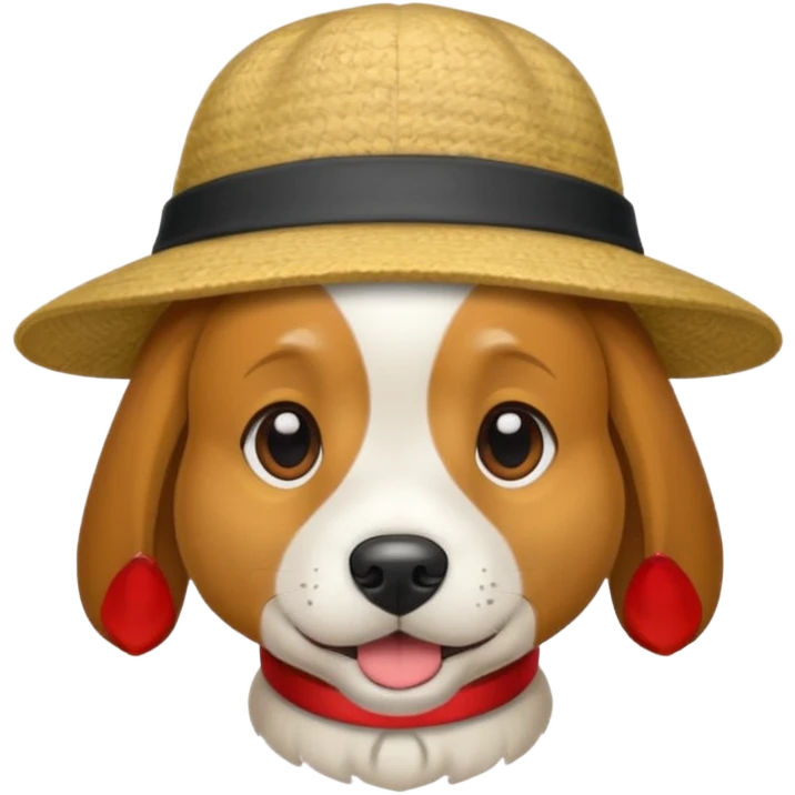 A dog in a hat.

 emoji
