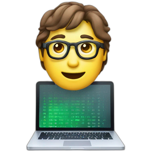 Coding laptop with IDE emoji