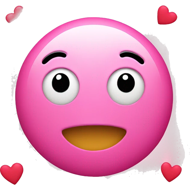 Pink smiley face with hearts emoji