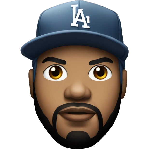 Ice cube rapper wearing LA hat emoji