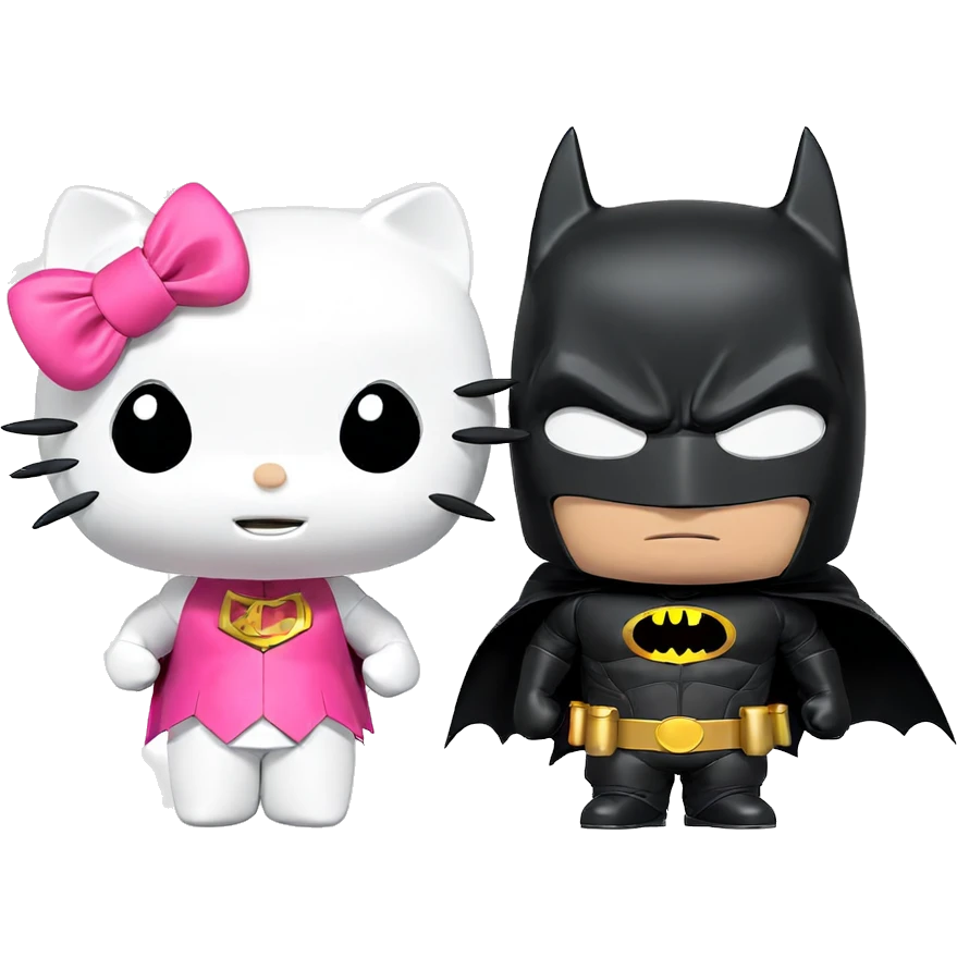 cute chibi superhero in costume emoji