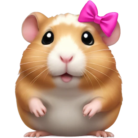Hamster with a pink bow on his head  emoji