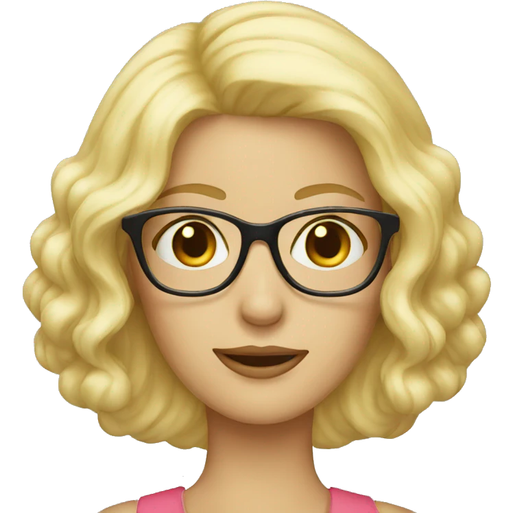 blond lady with glasses emoji
