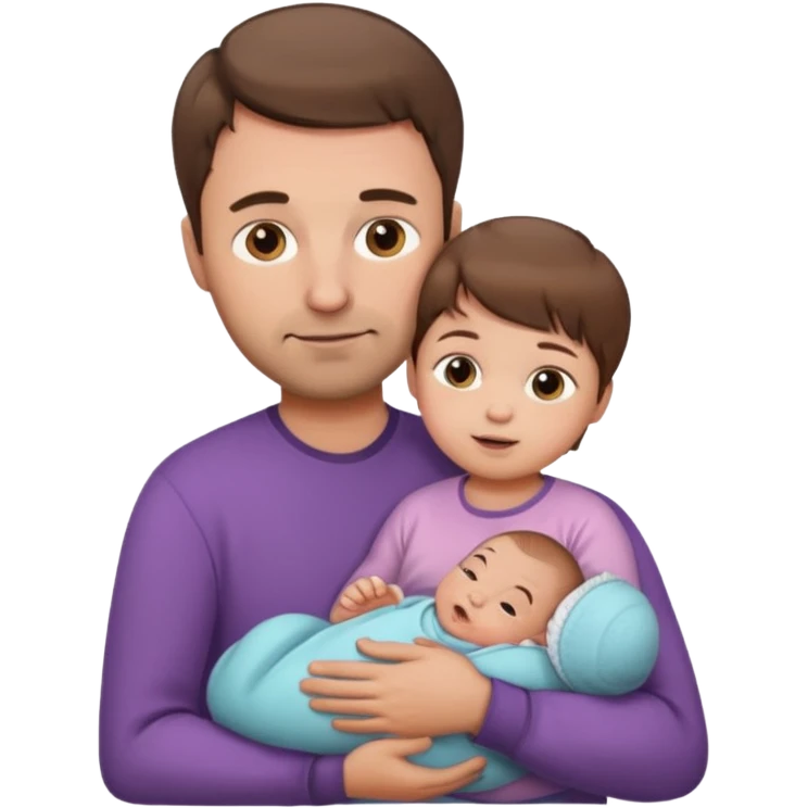 dad with short brown hair and fair skin with newborn baby girl emoji
