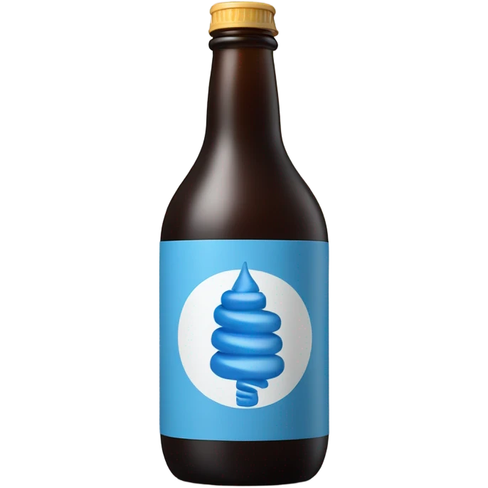 Blue bottle with a spiral logo on the bottle  emoji
