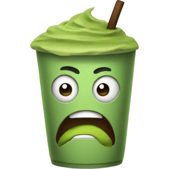 Matcha coffee that looks angry  emoji