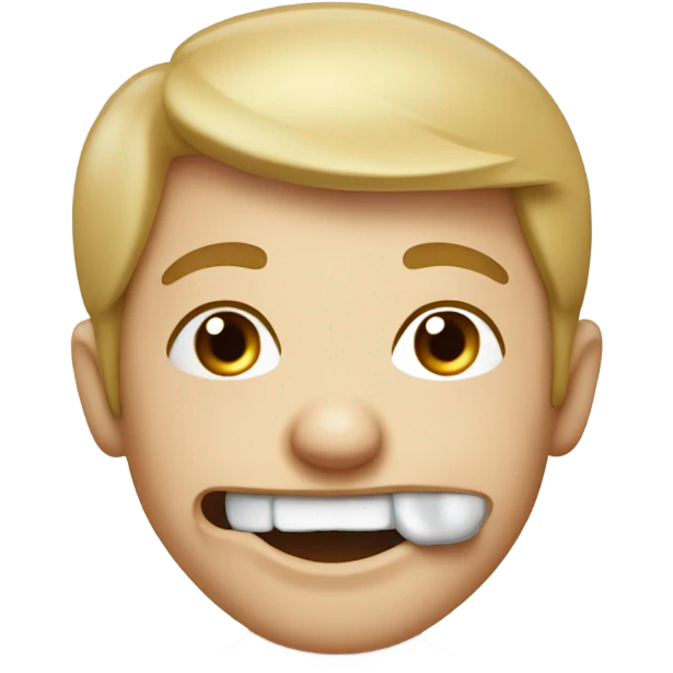 Funny lip bite emoji