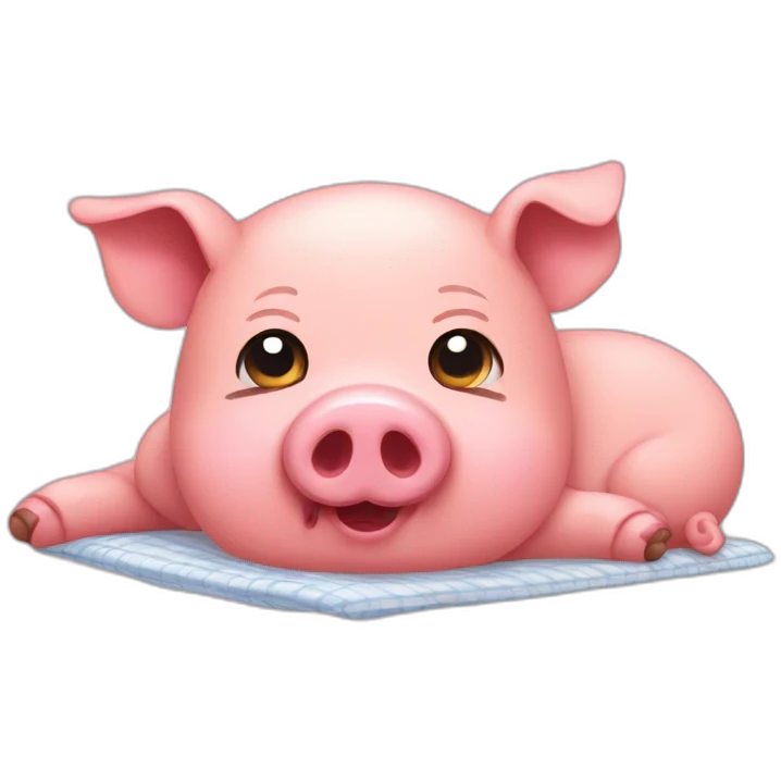 pig crying while lying on the bed emoji