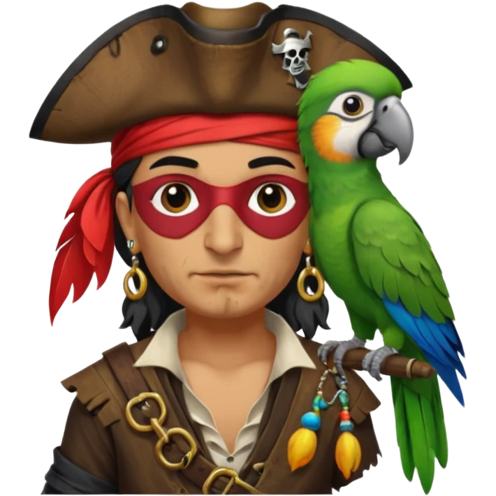 pirate and parrot emoji