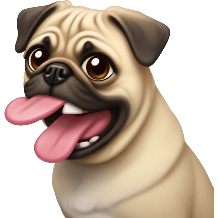 Pug with tongue out  emoji