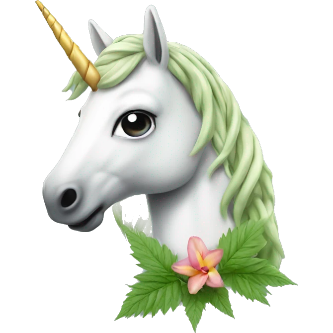 Un unicornio con marihuana  emoji