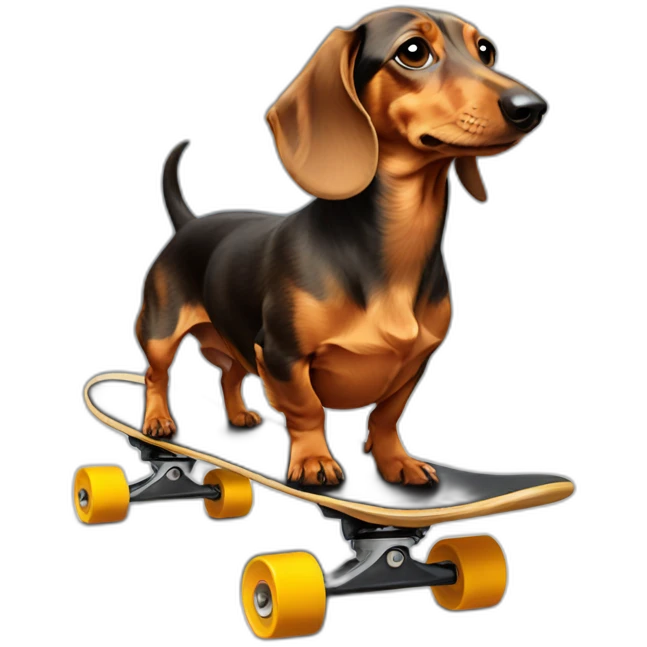 Dachshund on a skateboard emoji