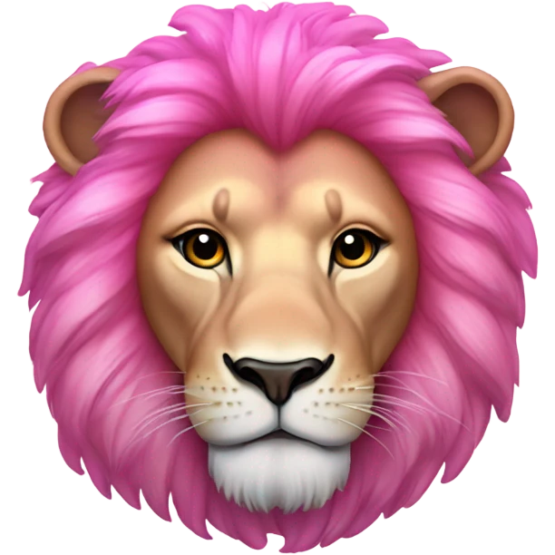 Fully Pink ombre lion lying down with glitter emoji