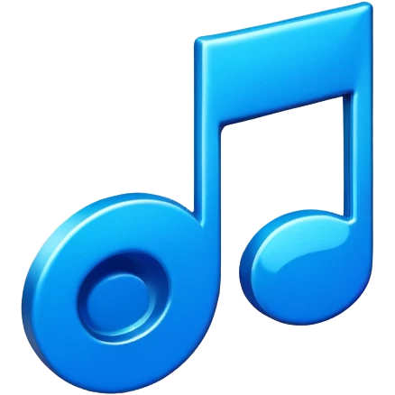 3D blue music icon logo note  no background unique y2k emoji