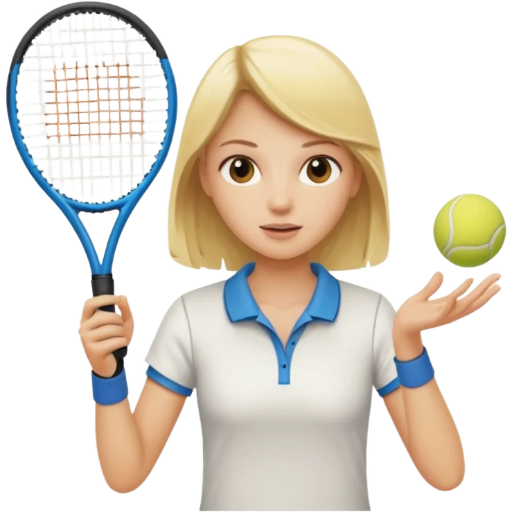 Blonde girl playing tennis emoji