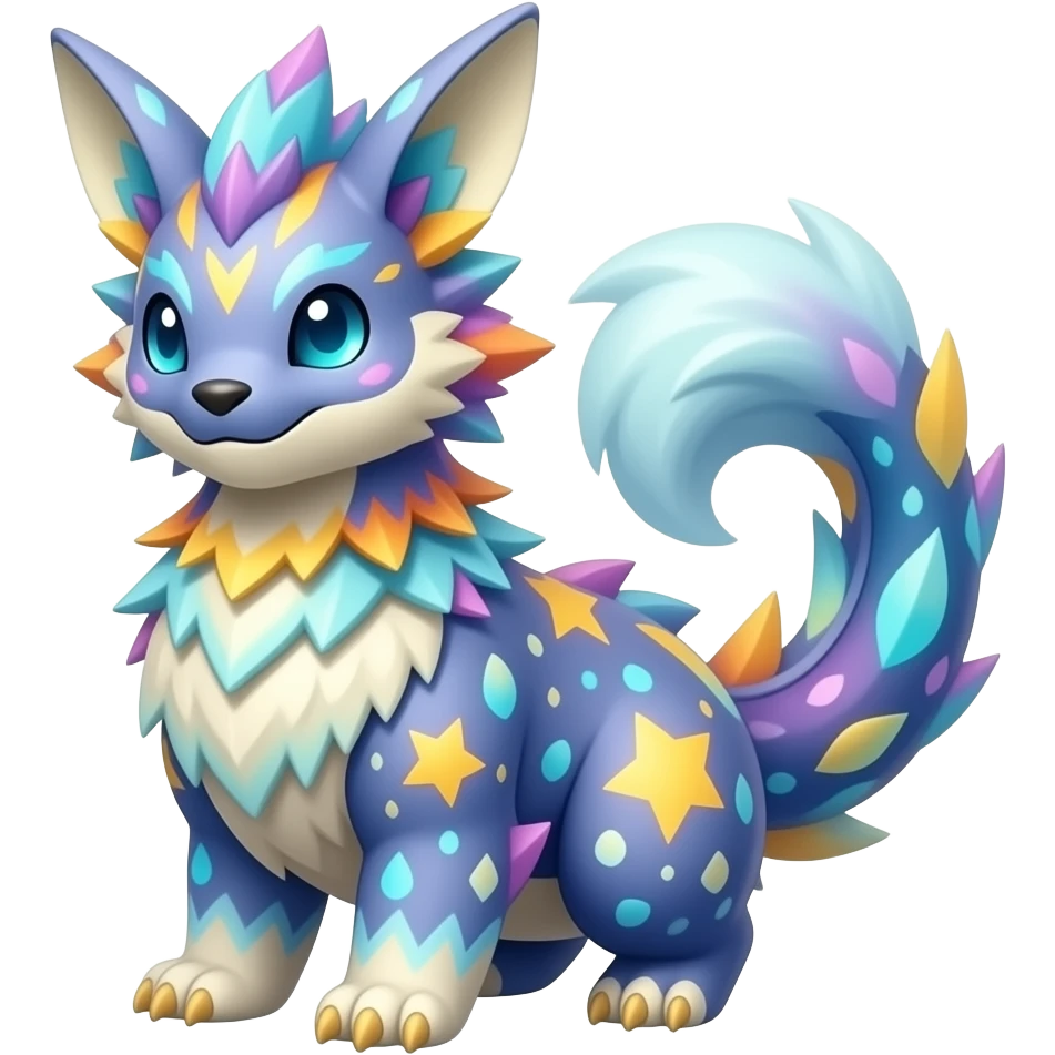 Elemental magical colorful exotic animesque Pokémon-Fakémon-animal-creature emoji