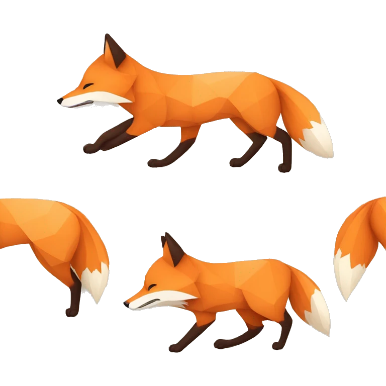 sitting Fox geometric lines emoji